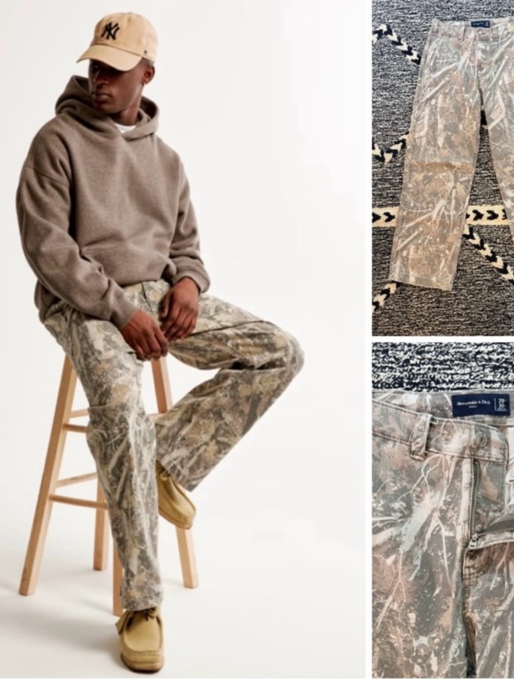 Abercrombie & Fitch Men’s Baggy Workwear Pant in Camo 29” Waist 30” Inseam